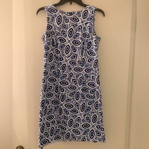 Blue and white pattern dress.  Size 6.